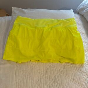 Lululemon Pace Rival neon tennis skirt 8